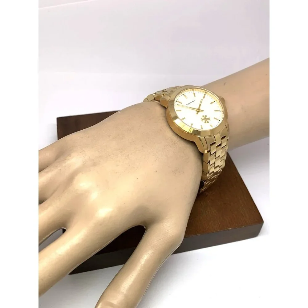 Tory Burch Women's Watch TBW1053 Quartz Cream Dial Gold Stainless Steel 34mm